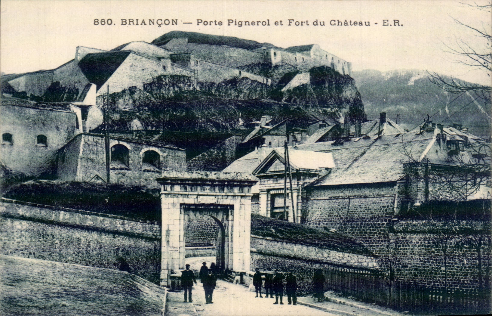 Puerta de Briancon - de Pigneroi y fortaleza del castillo - CPA