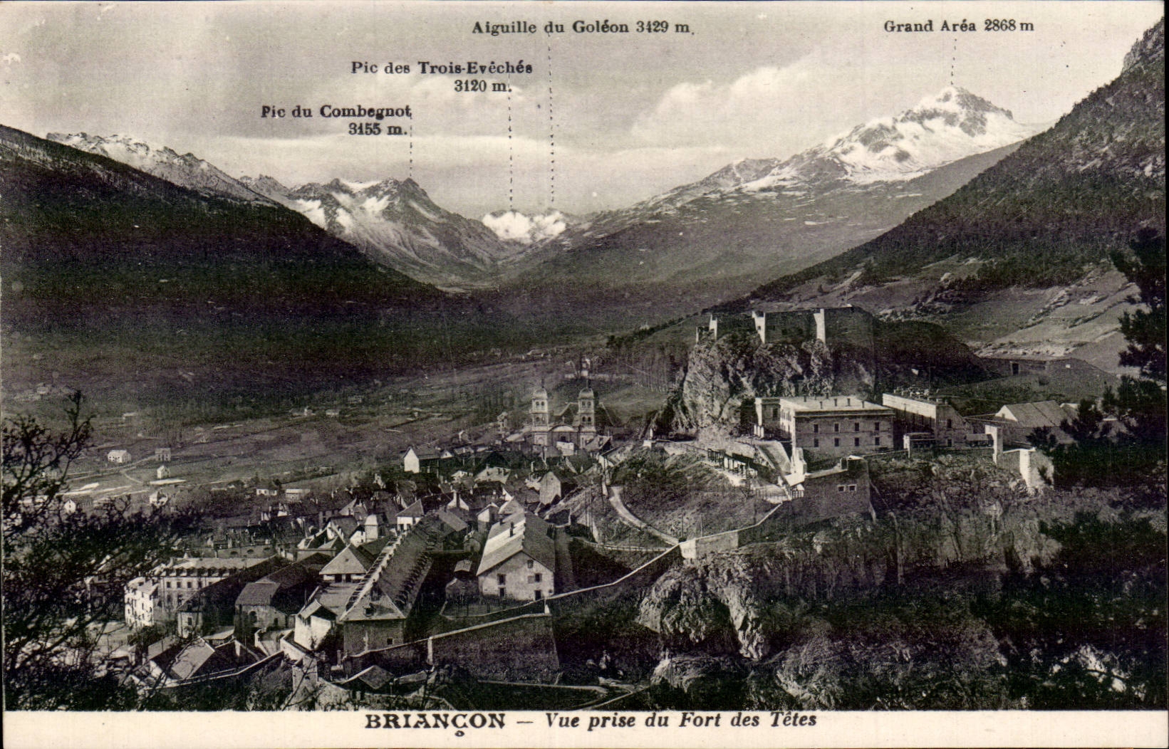 Briancon - visto de la fortaleza de las cabezas - CPA