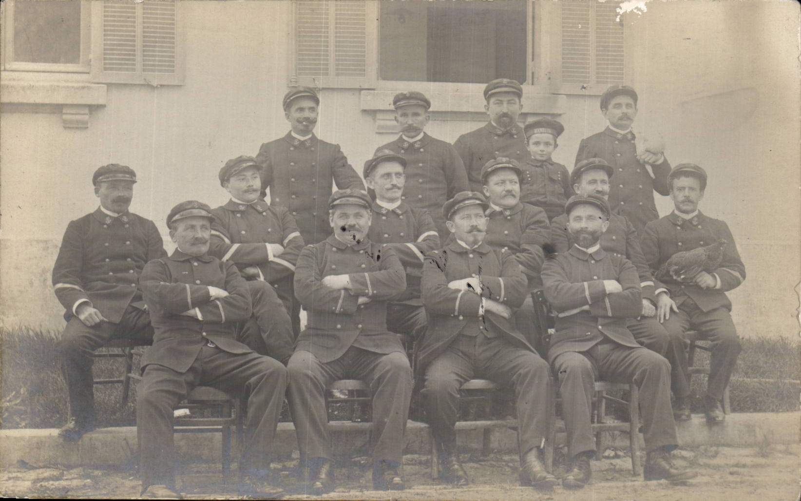 Real photo Militaria Soldiers Rescapes Hospital opposite Salonique 1917