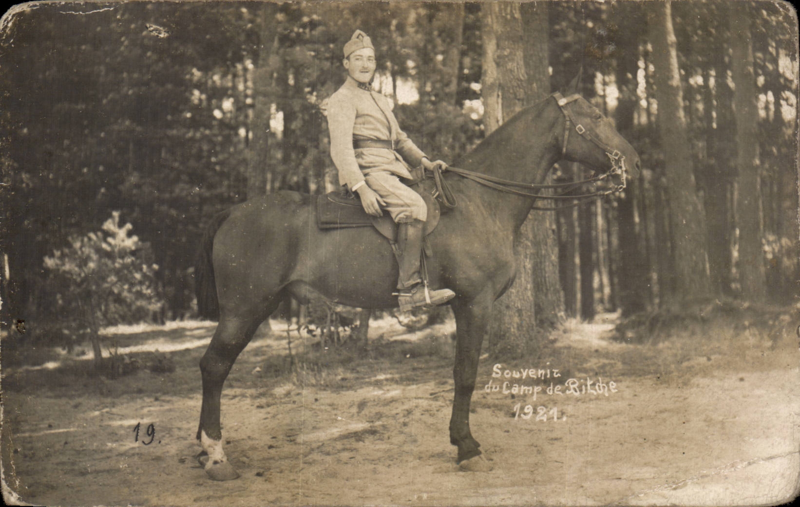 Real photo Riding Militaria Camp of Bitche 1921