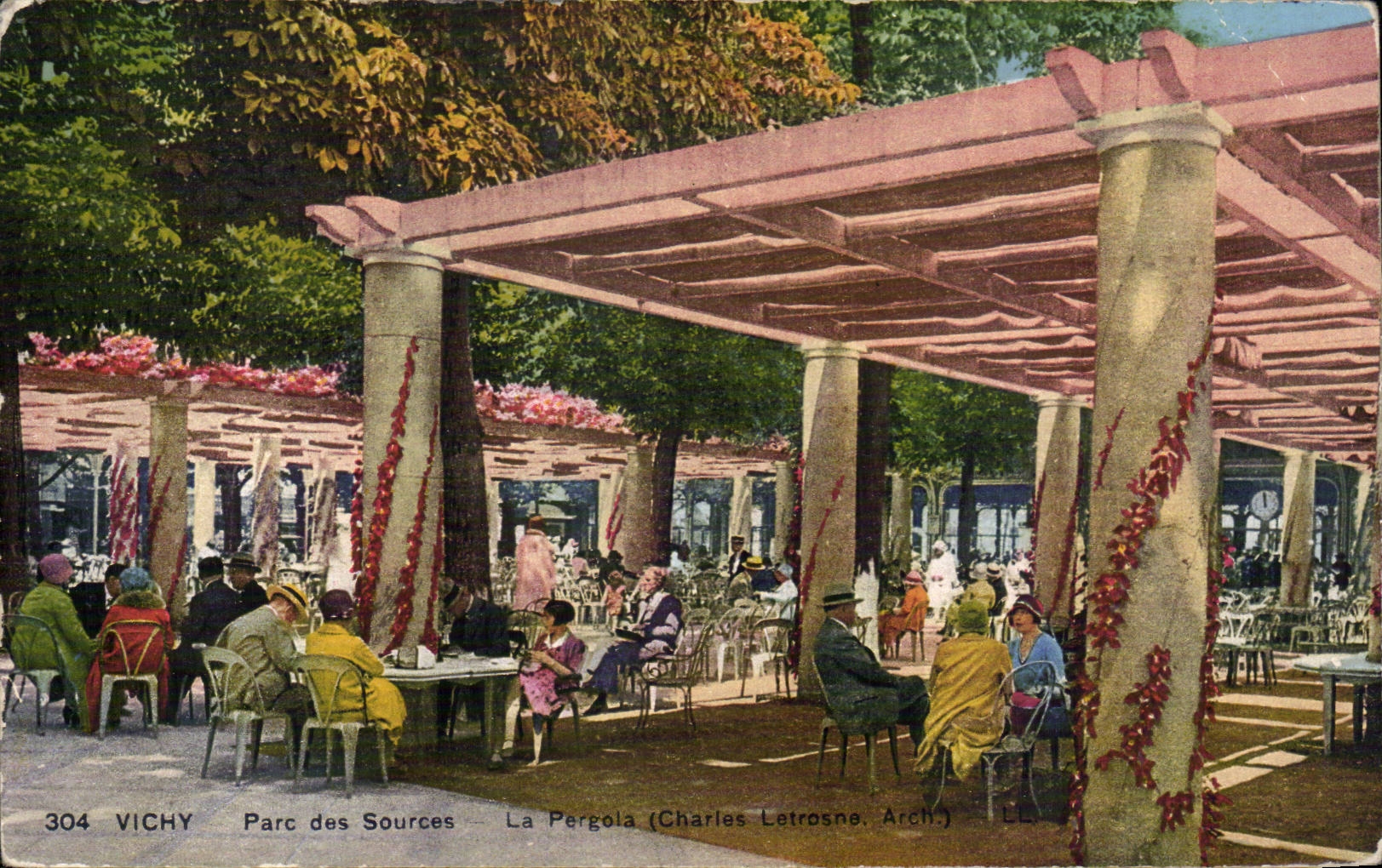 Vichy - Illustration - Parc des Sources - La Pergola - CPA 