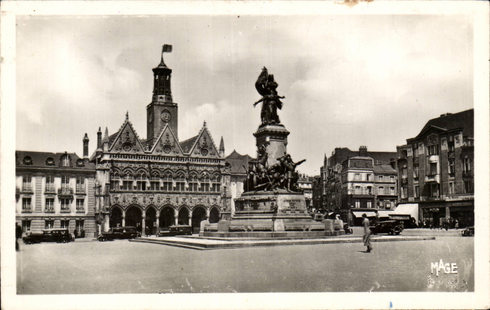 Saint Quentin - monumento del ayuntamiento de la defensa y - CPA