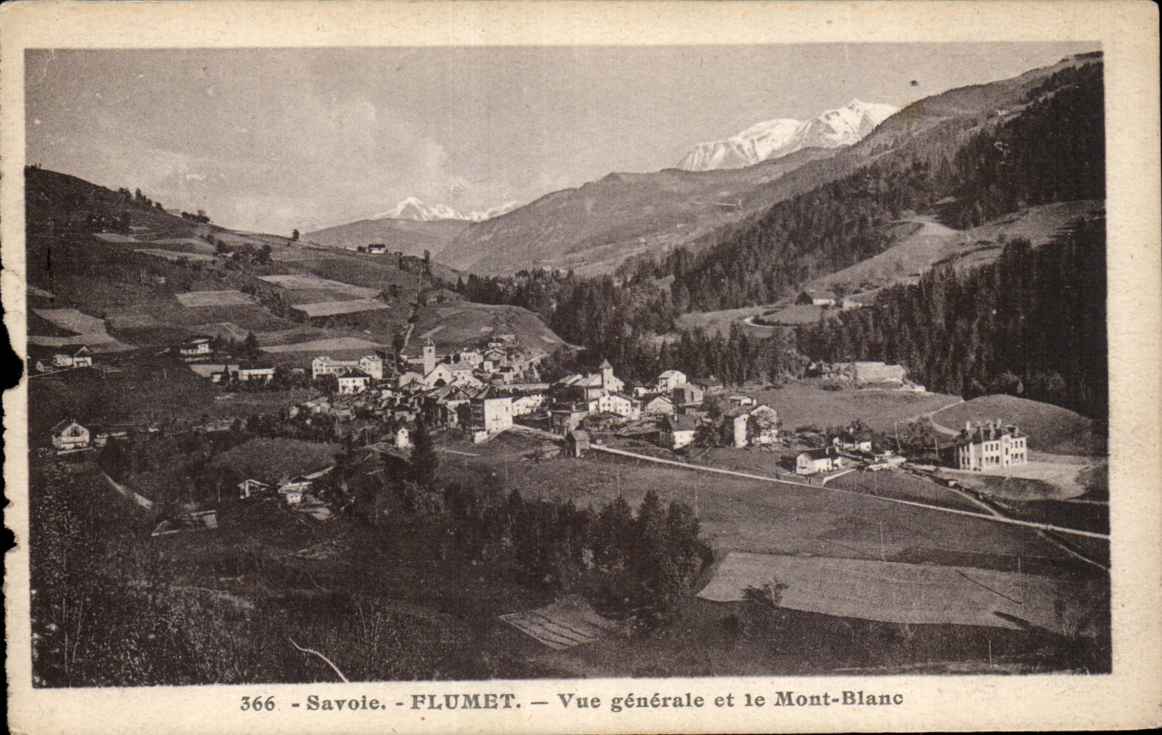 Flumet - View and Mount Blanc - CPA