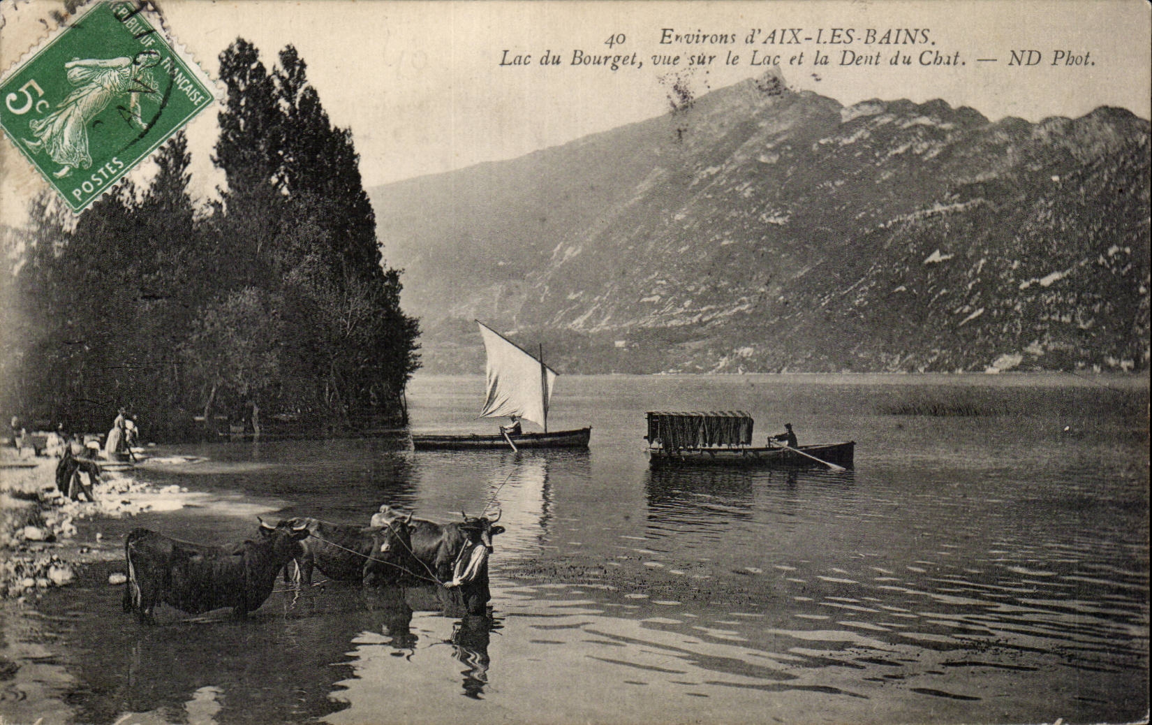 Surroundings Aix les Bains - Lake of Le Bourget - the Tooth of the Cat - CPA