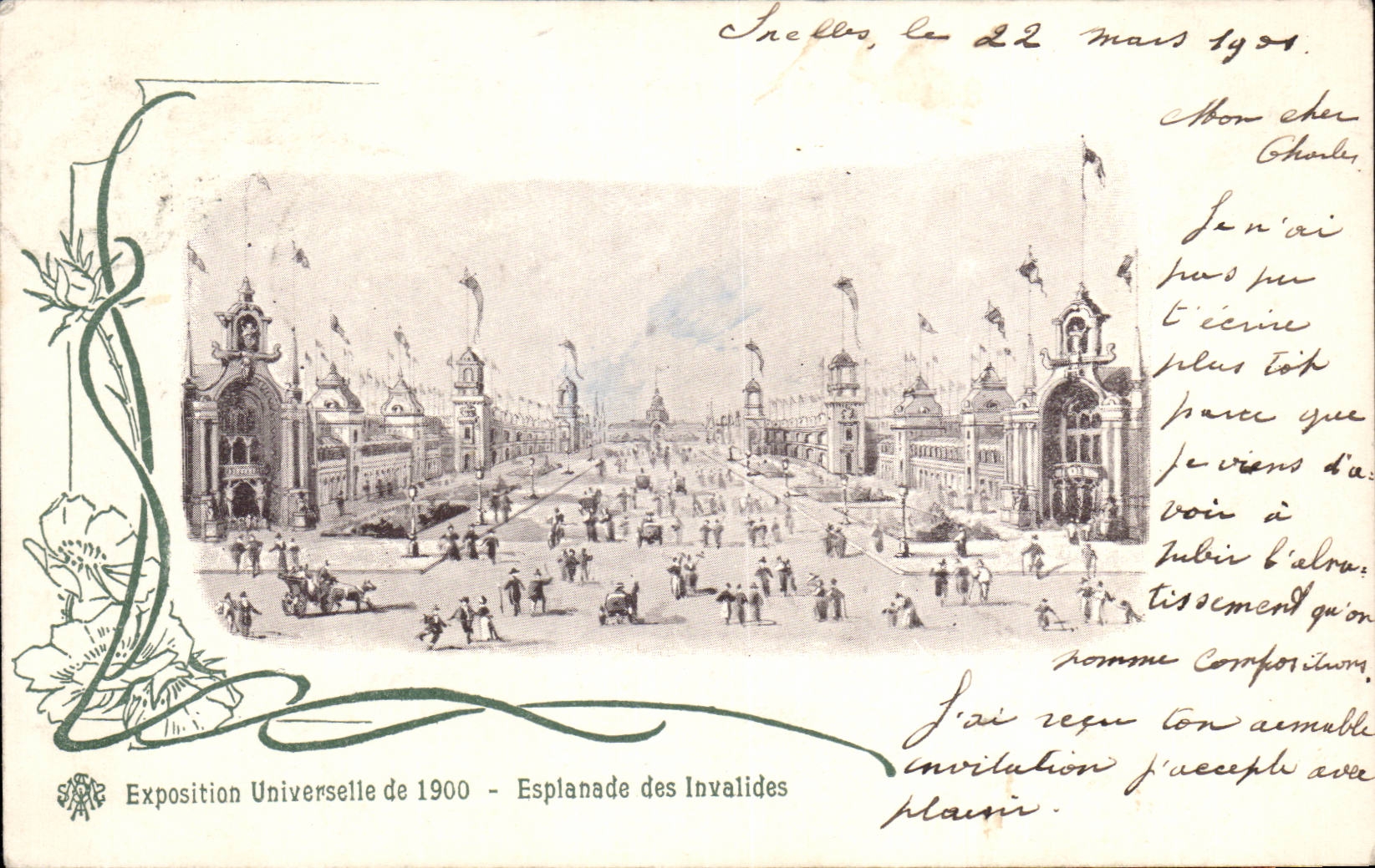 Paris - Exposition Universelle de 1900 - Esplanade des Invalides - Illustration - CPA