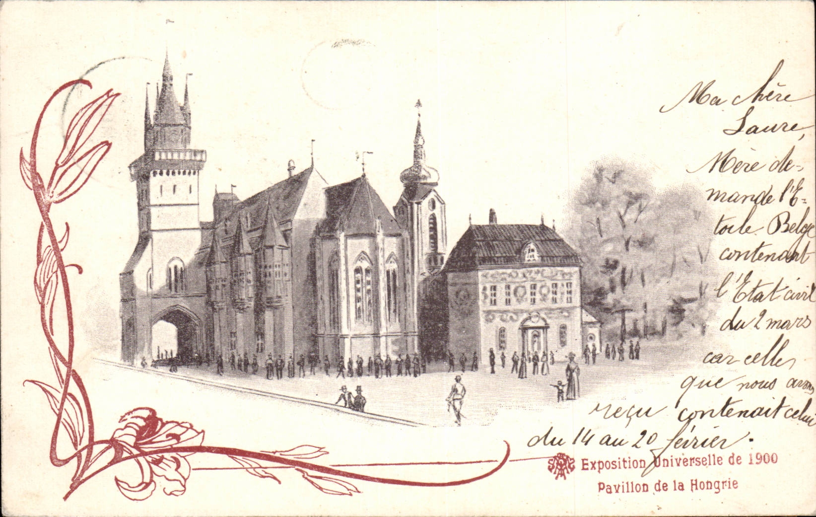 Paris - Fair Universal of 1900 - House of Hungary - Illustration - CPA