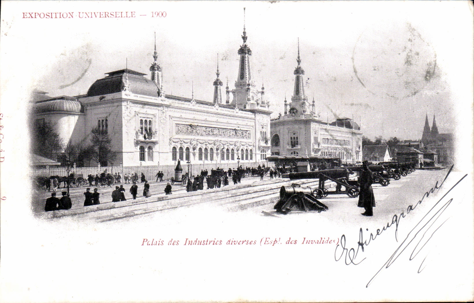 Paris - Exposition Universelle de 1900 - Esplanade des Invalides - Palais des Industries - Illustration - CPA
