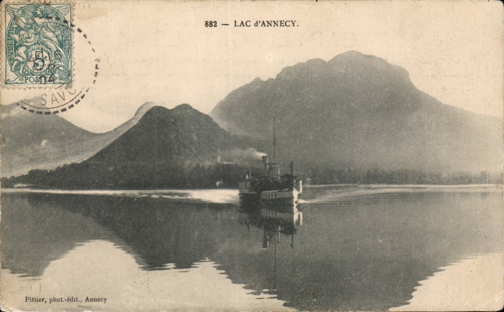 Annecy - Le Lac - Bateau - CPA 