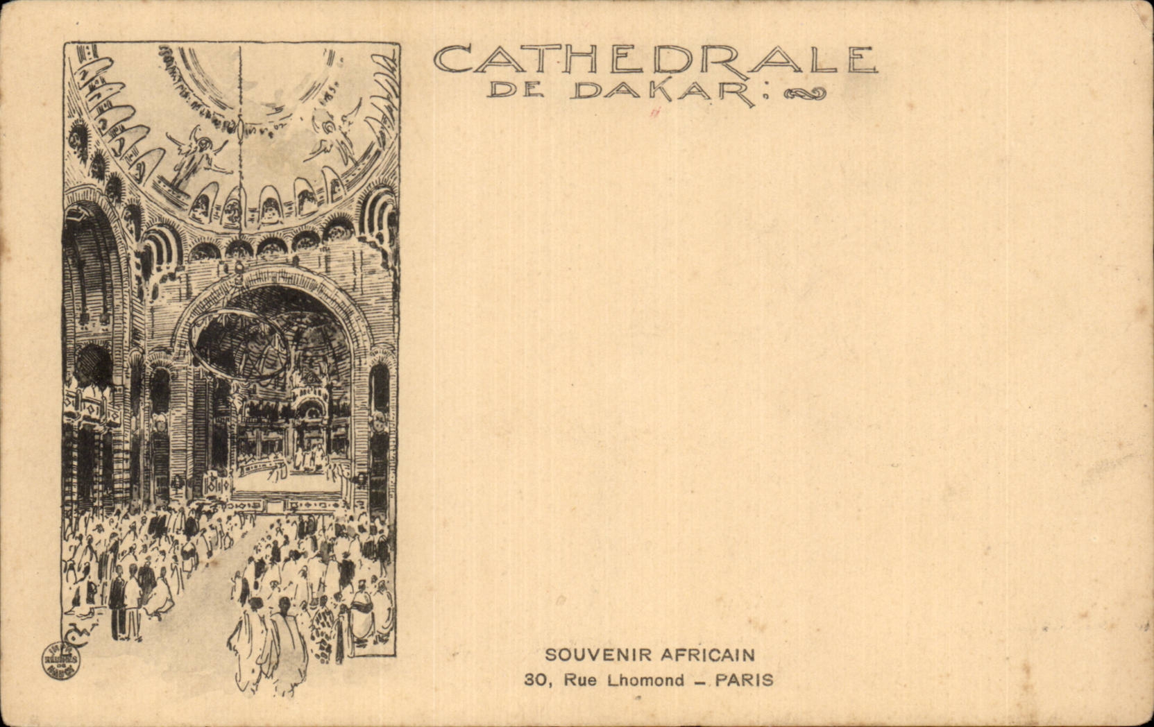 Africa - Africa - Senegal - Cathedral of Dakar - African Souvenir - 30 Rue Lhomond - Paris - CPA