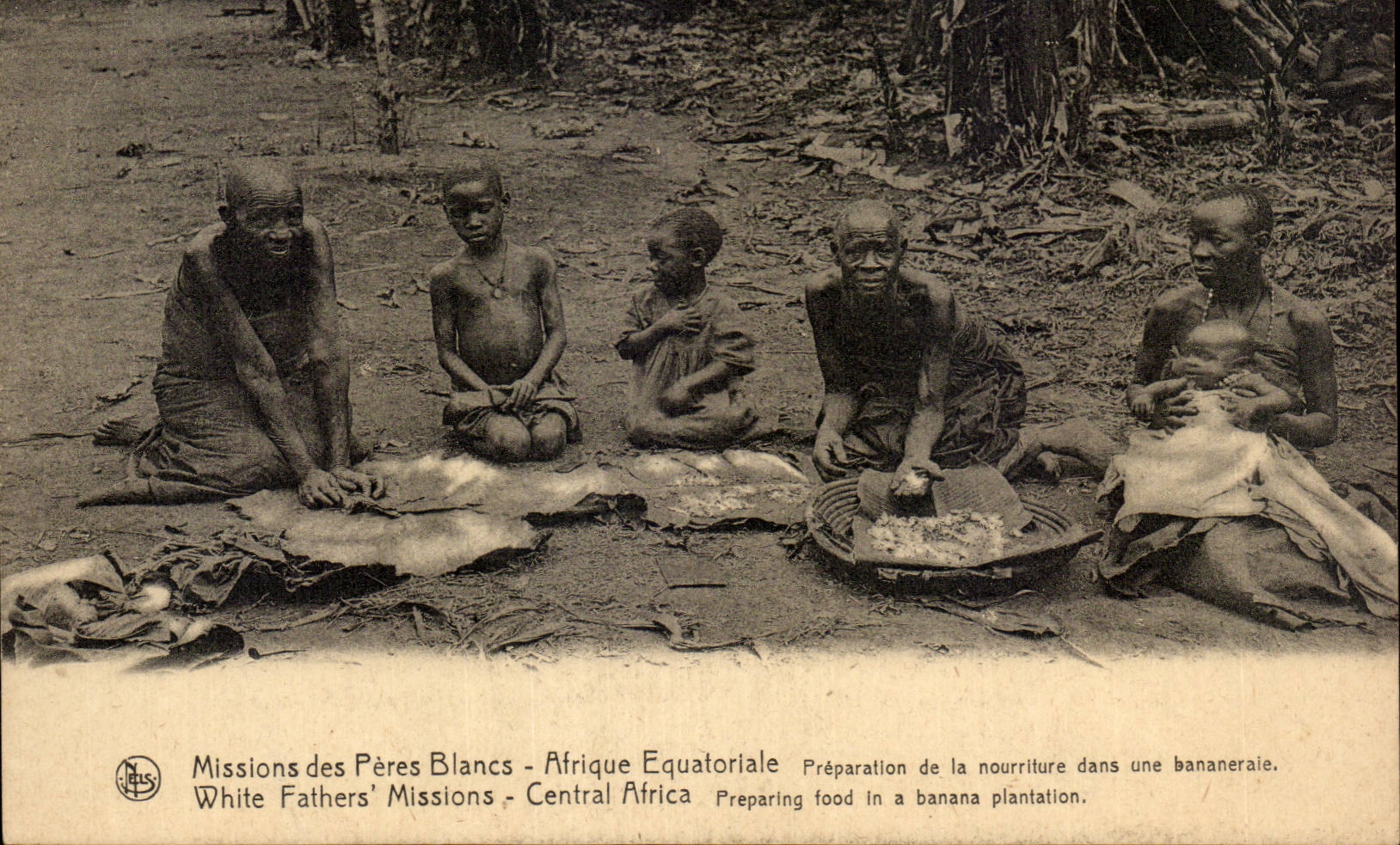 Africa - Africa - Missions of the White Fathers - Equatorial - Preparation of Food in a banana plantation - CPA