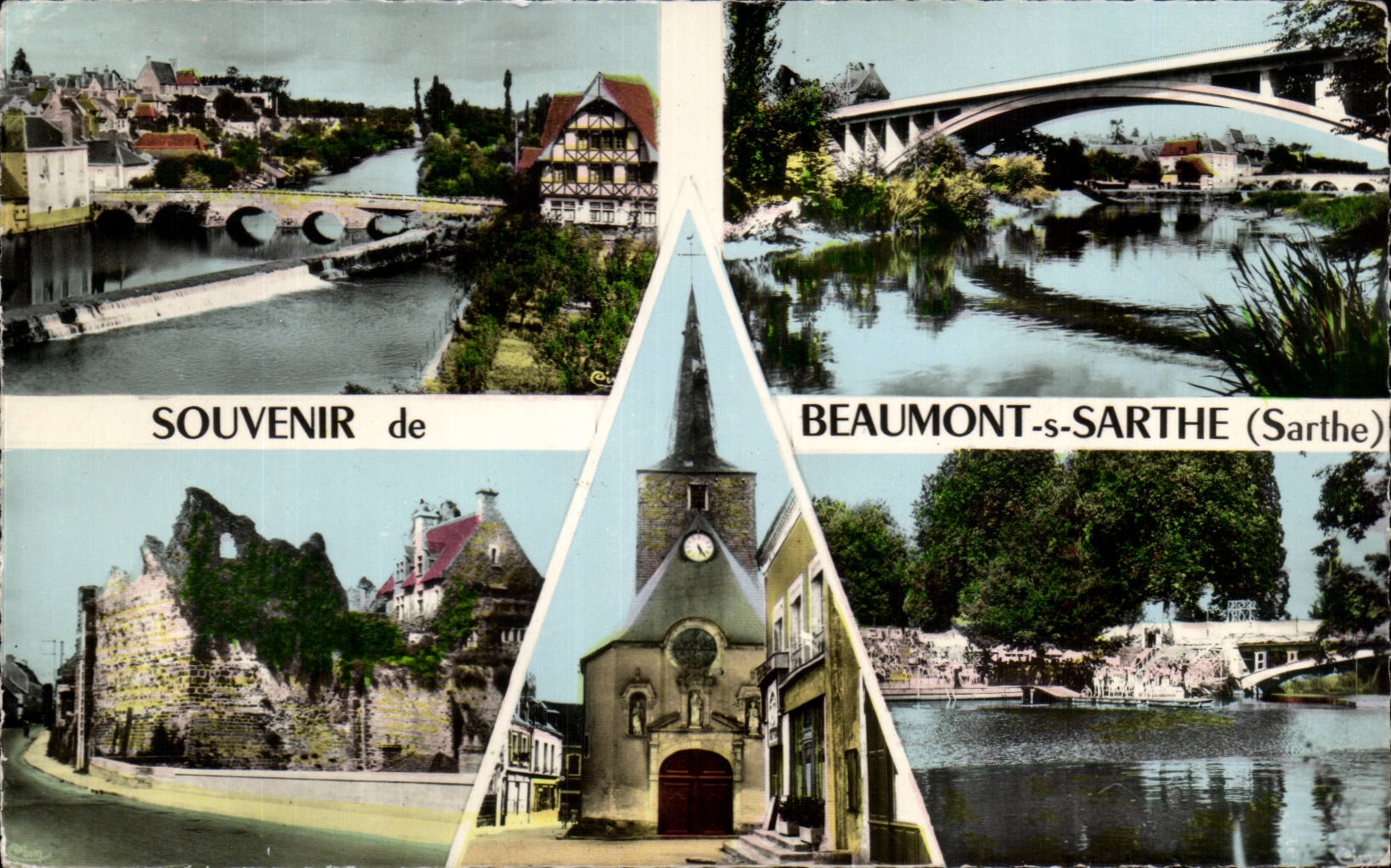 CPSM Souvenir of Beaumont on the Sarthe
