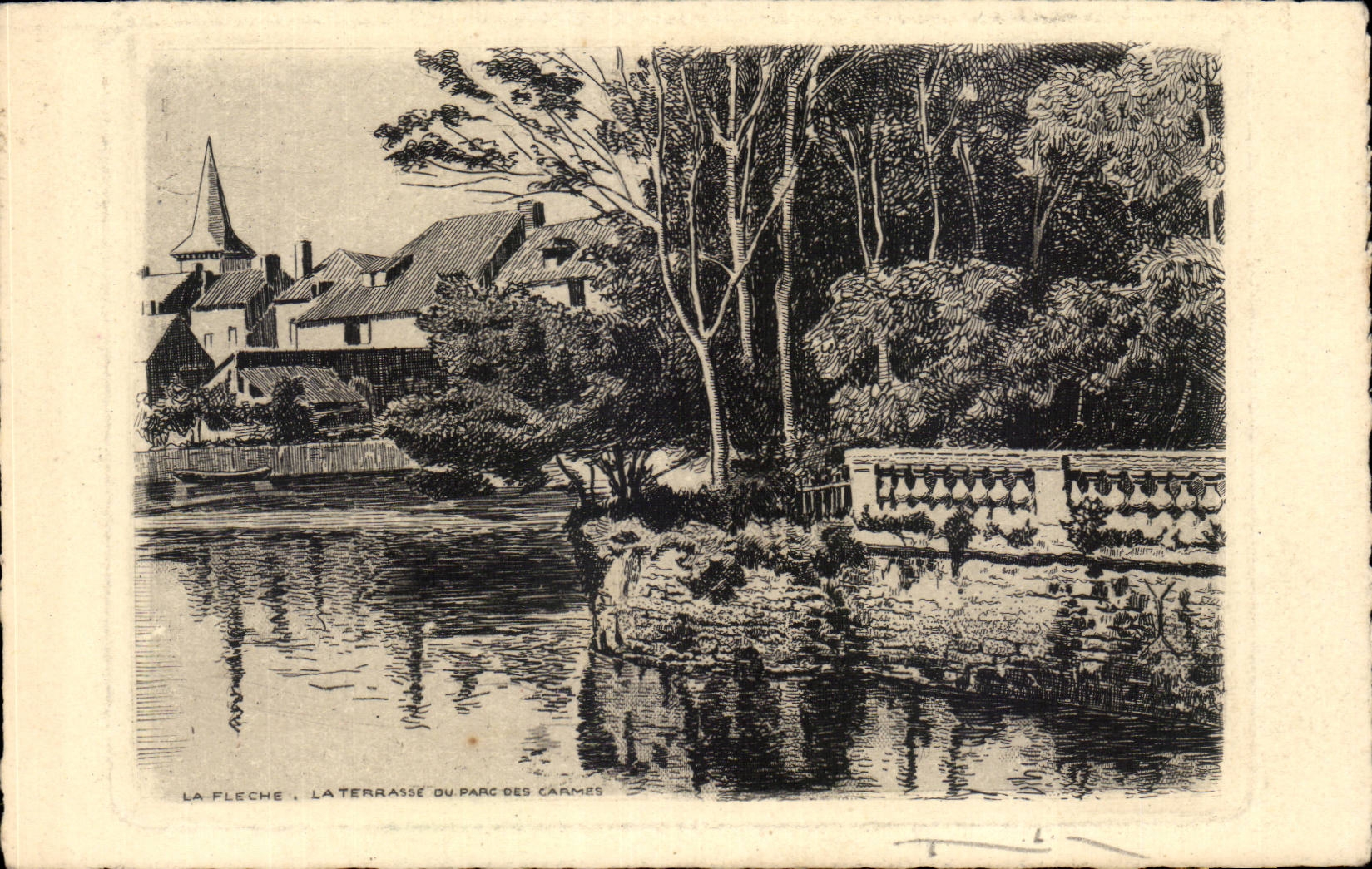 CPA the Arrow the terrace of the park of the Carmelite friars