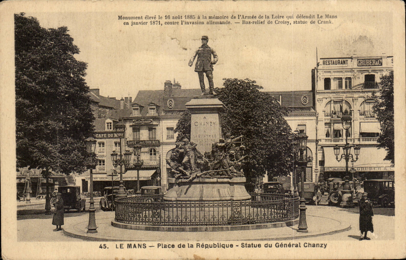 CPA Mans Statue Places Republic of general Chanzy