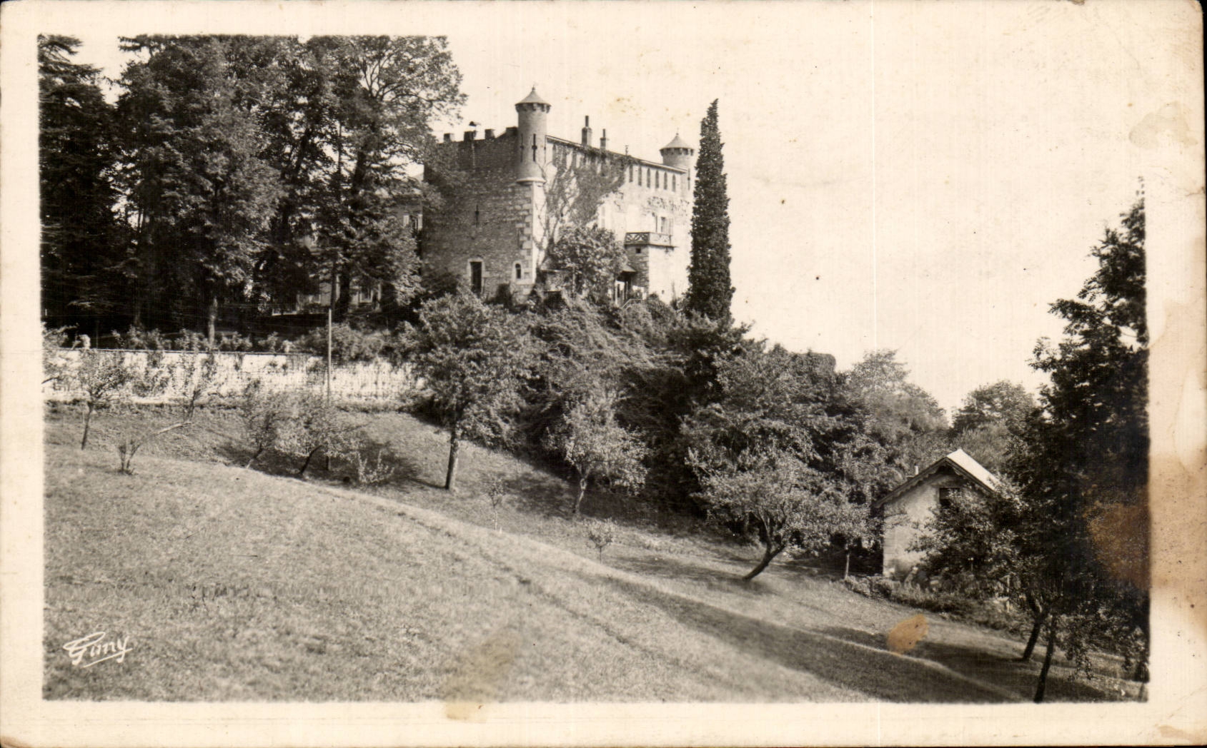 CPA the castle of Bourdeau the lake of Le Bourget and the Rovard Mount