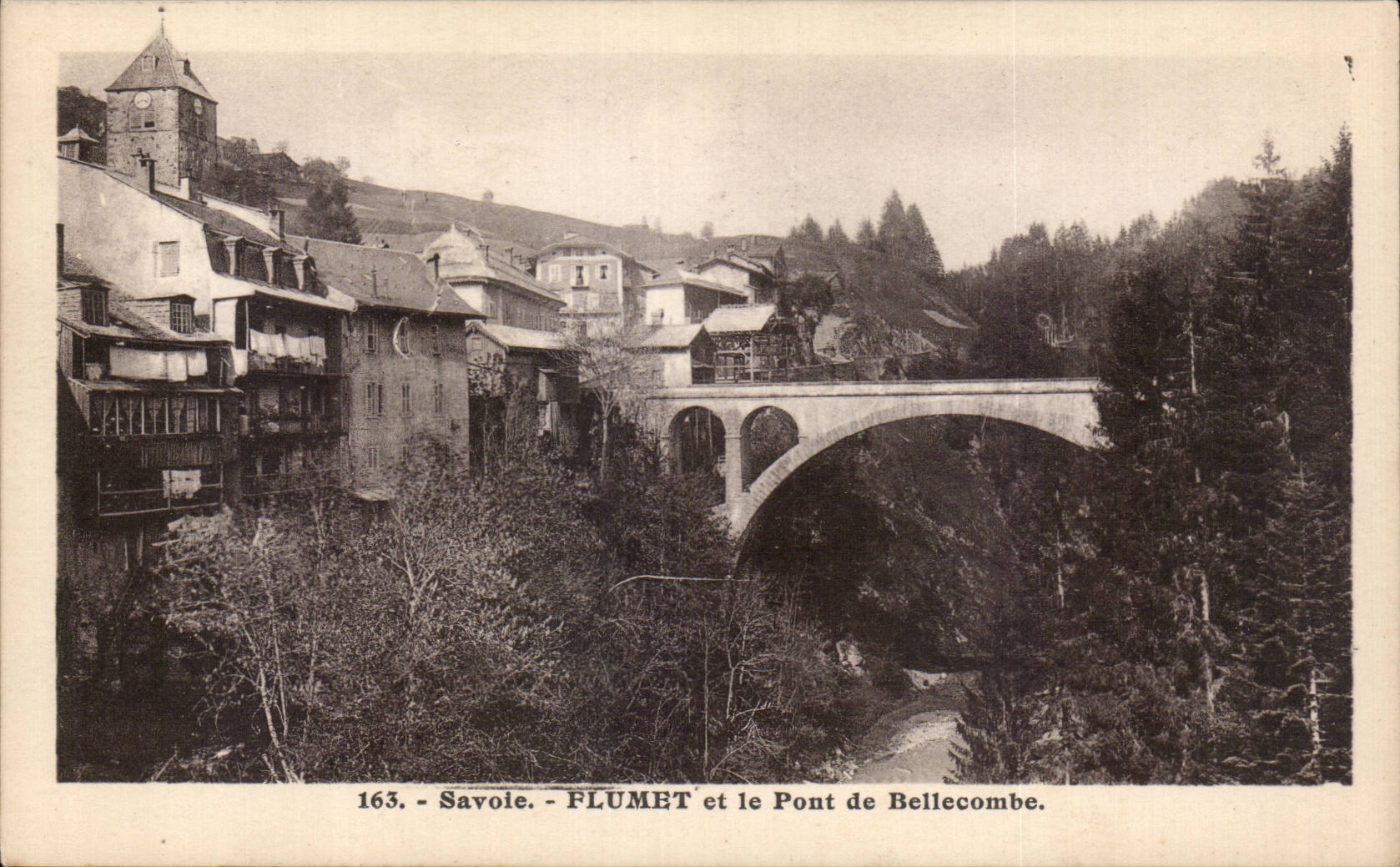 CPA Flumet and the bridge of Bellecombe