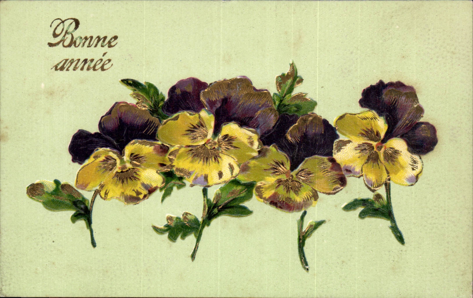 Fleurs Pensee - Pansy - Bonne Annee - CPA 