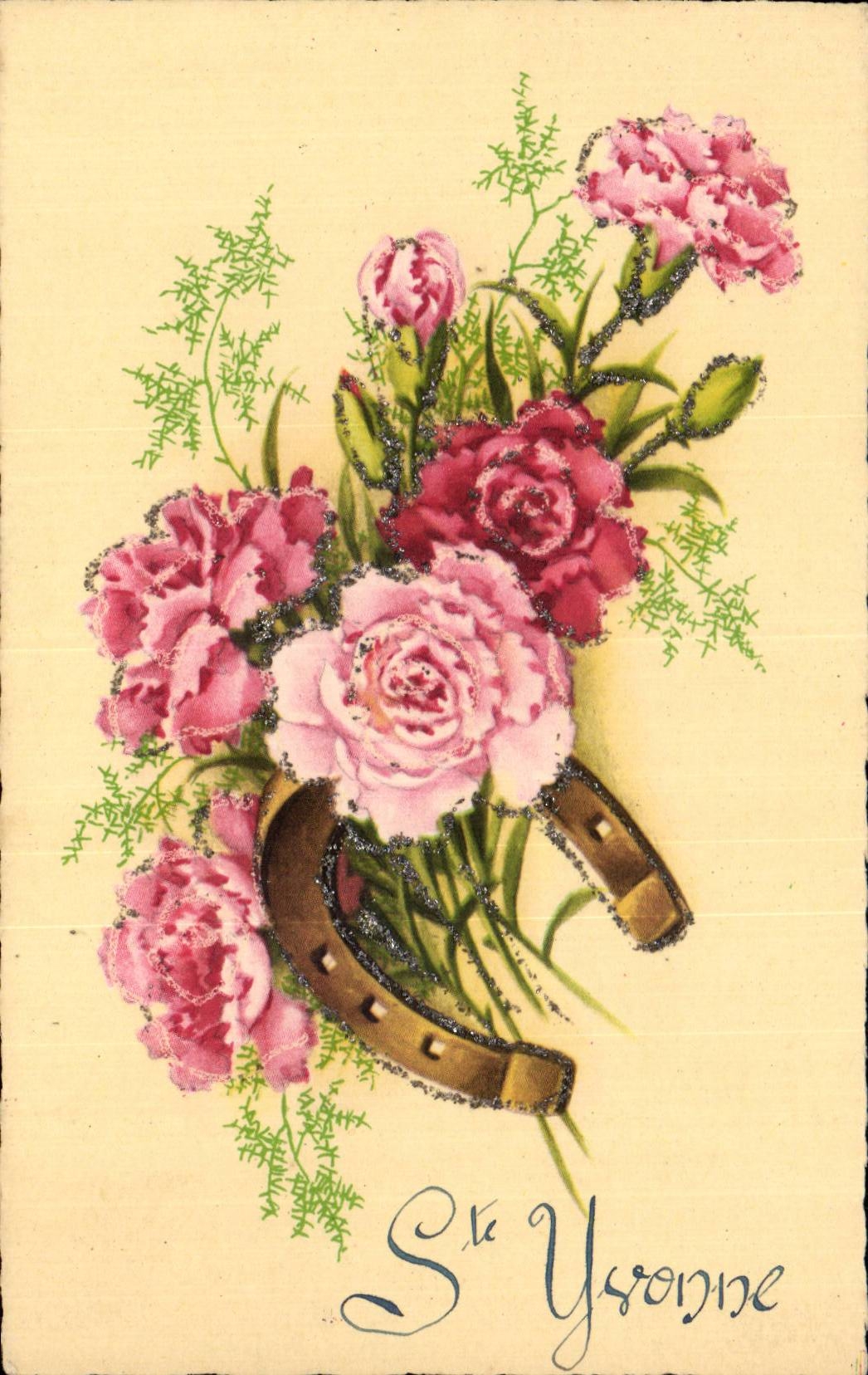 Fleurs Ste Yvonne - CPA 