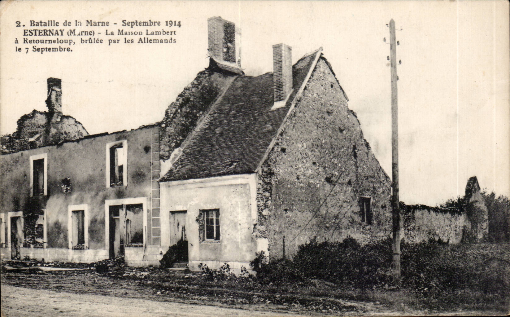 Esternay - the House Lambert - Battle of the Marne - September 1914 - CPA