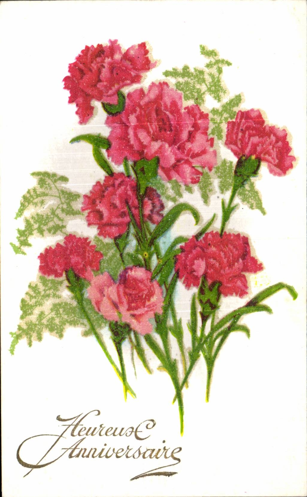 Fleurs Heureux Anniversaire - CPA 