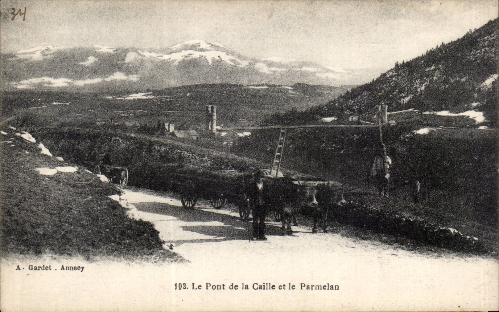 Rouen - the Bridge of Ruail - Parmelan Coach Oxen - CPA