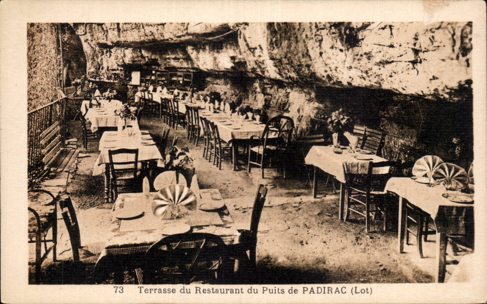 Padirac - Terrace of the Restaurant of the Well - CPA