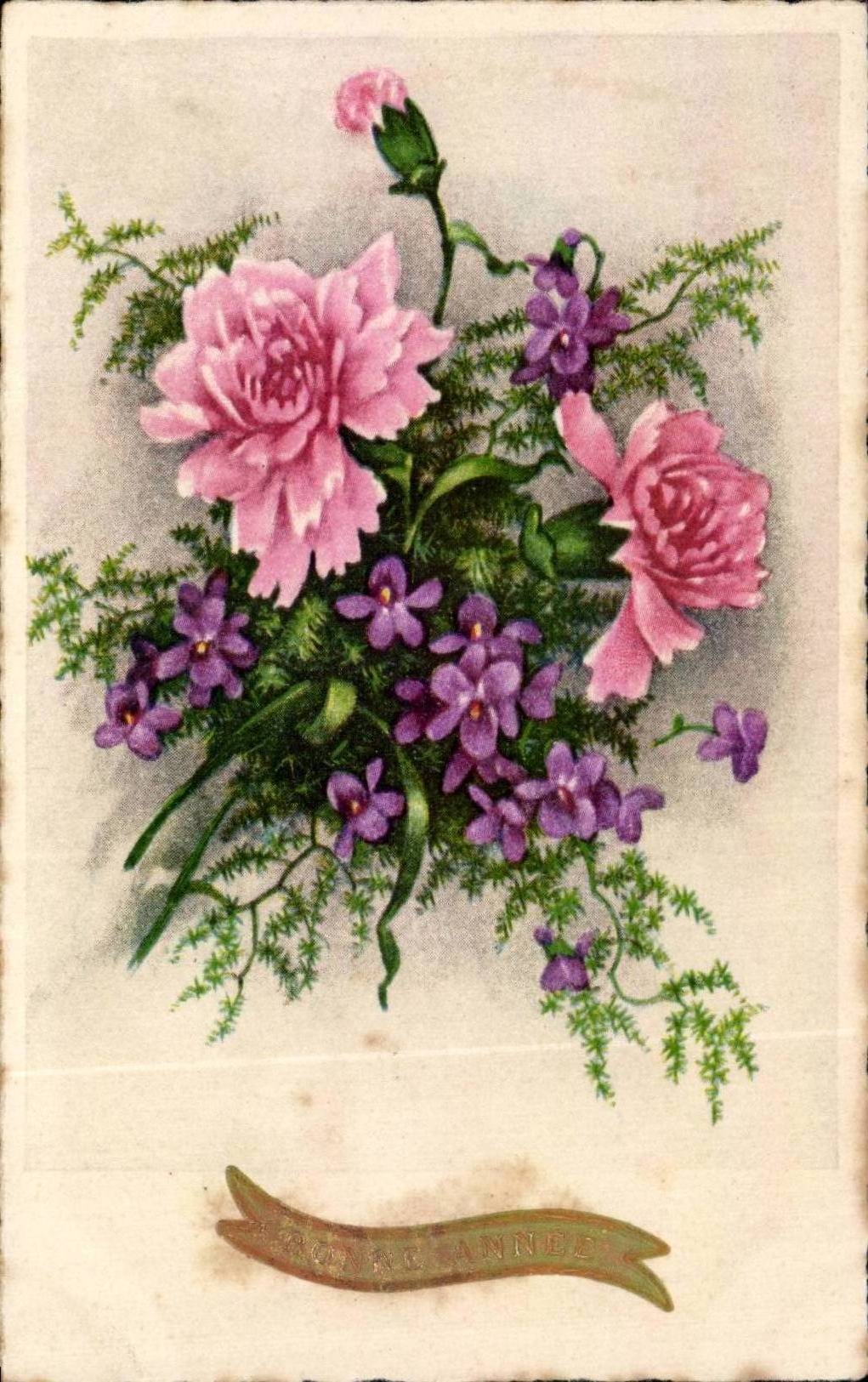 Fleurs Oeillet - Carnation - CPA 