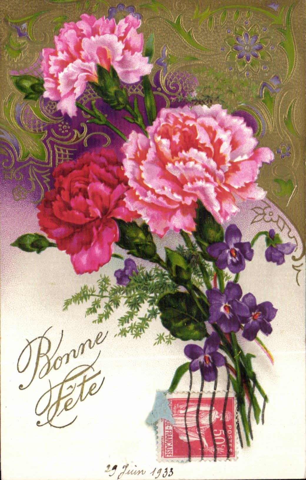 Fleurs Oeillet - Carnation - CPA 