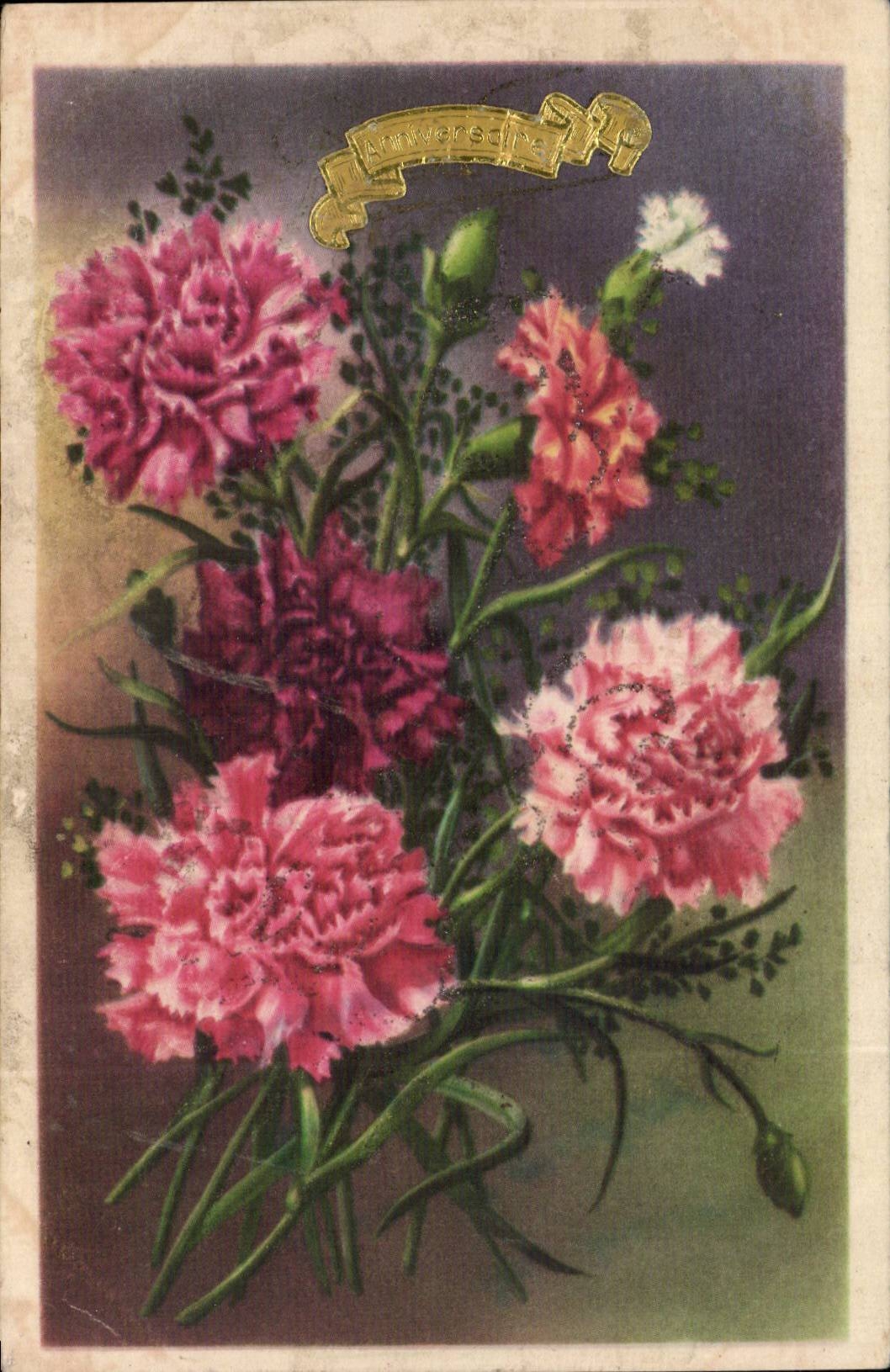 Fleurs Oeillet - Carnation - CPA 