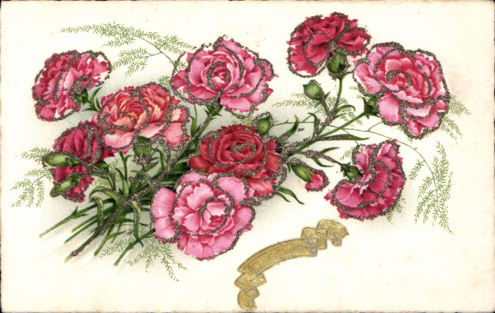 Fleurs Oeillet - Carnation - CPA 
