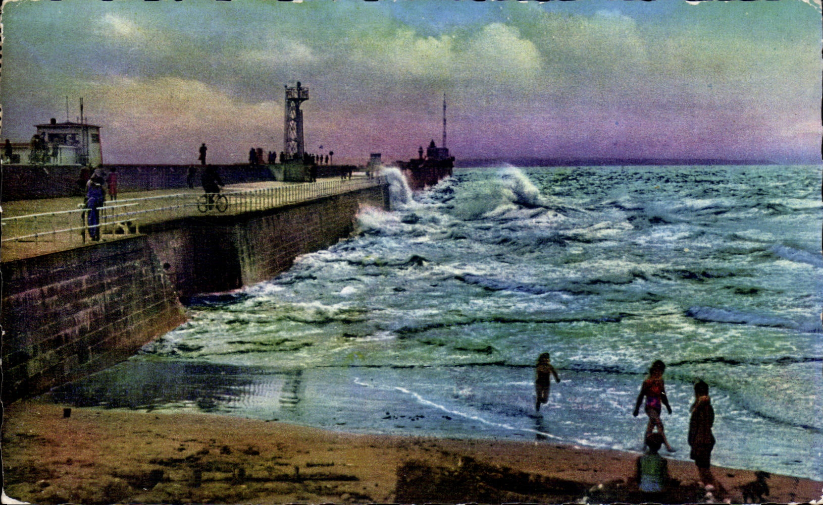 Le Havre - the Northern Pier - rising tide - CPA