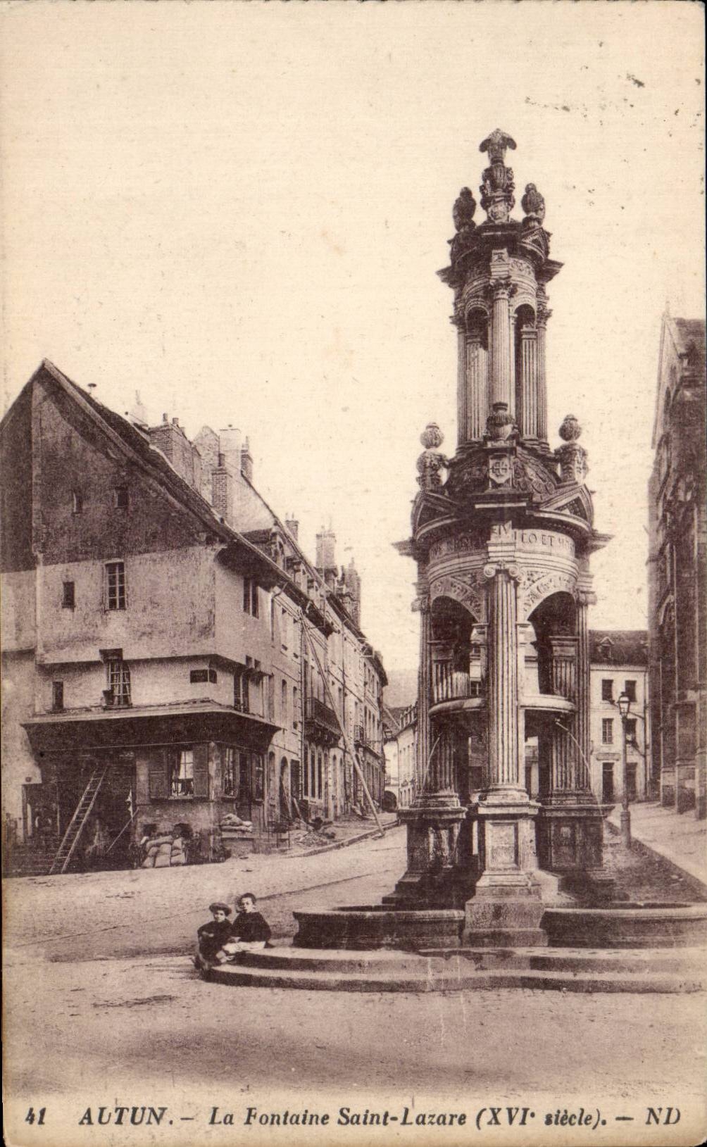 CPA Autun La fontaine Saint Lazare (16eme)