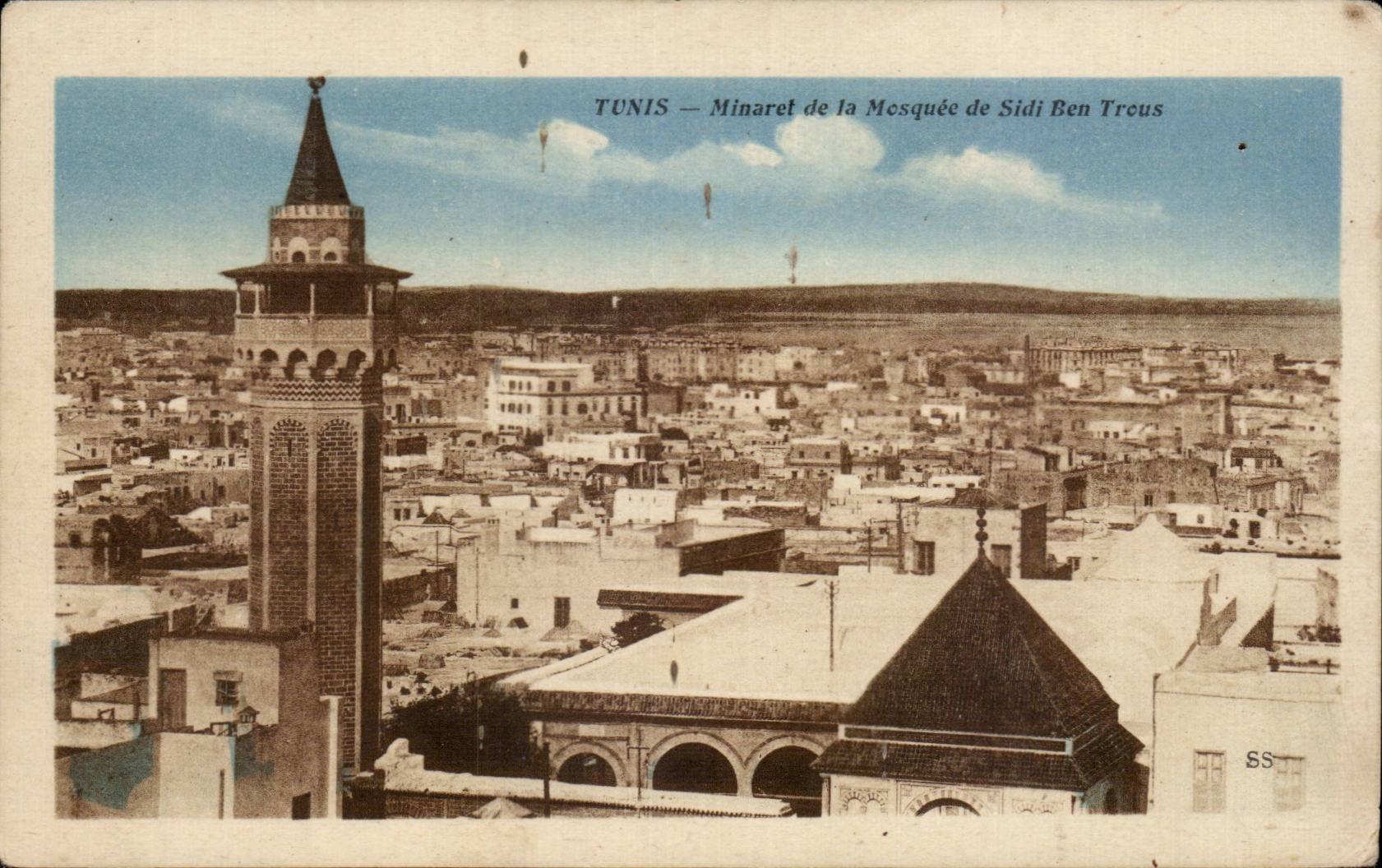 CPA Tunisia Tunis Minaret of the mosque of Sidi Ben Holes