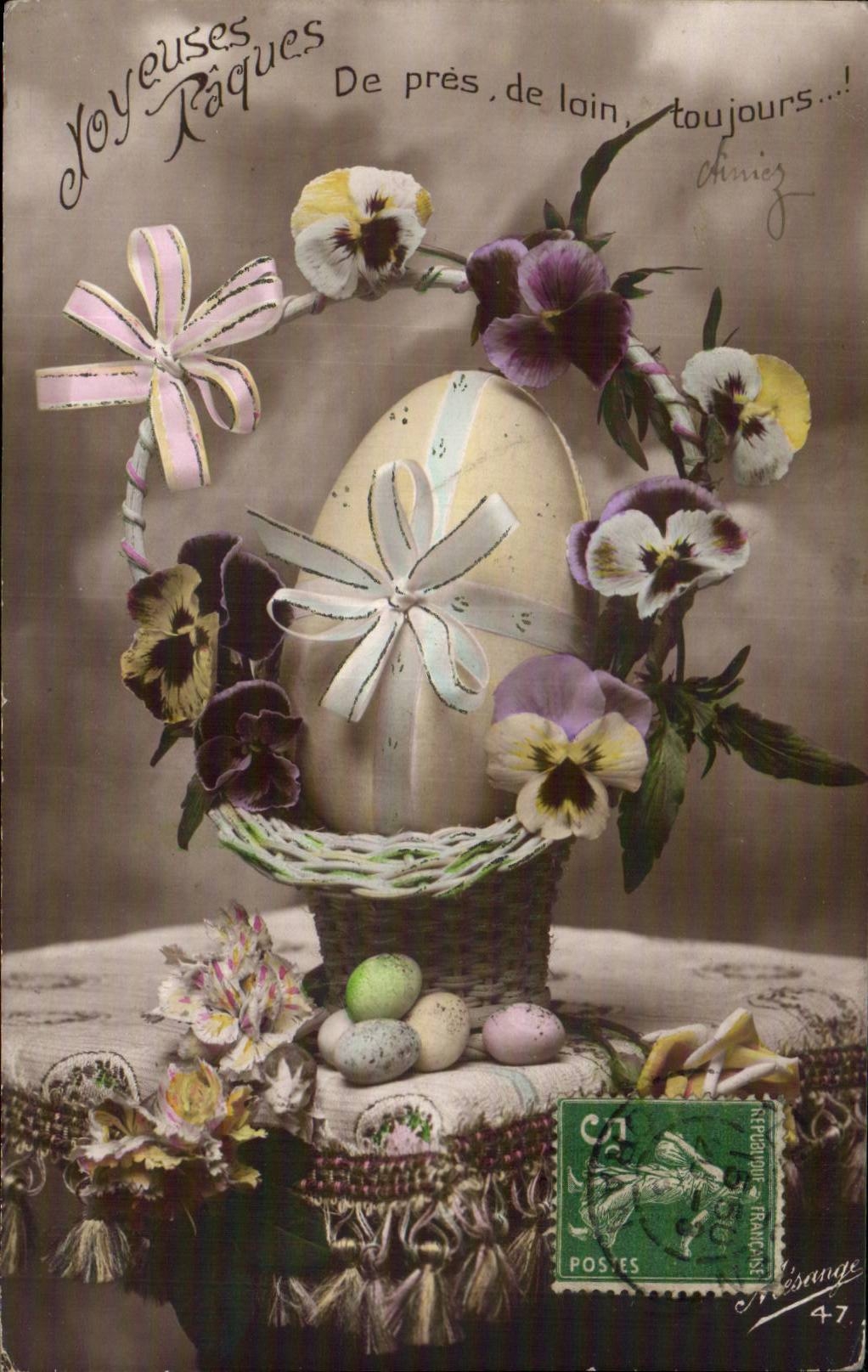 CPA Fantaisie Easter Paques