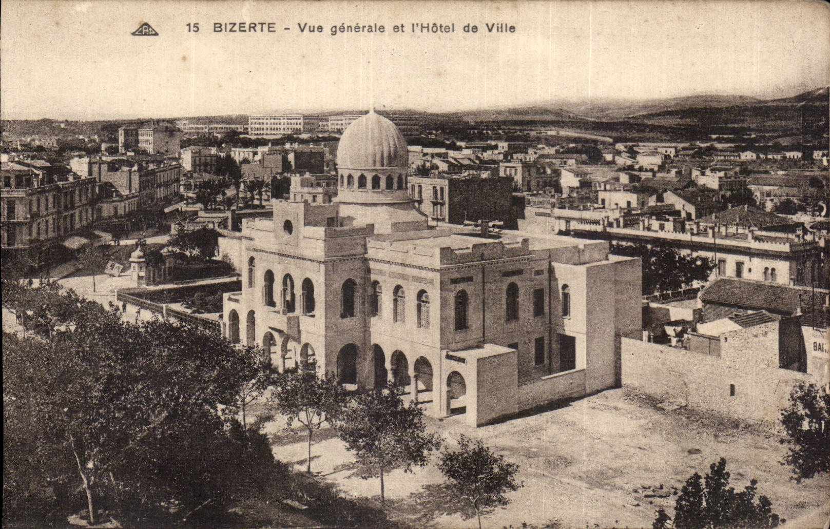 CPA Tunisie Bizerte Vue generale de l hotel de ville 