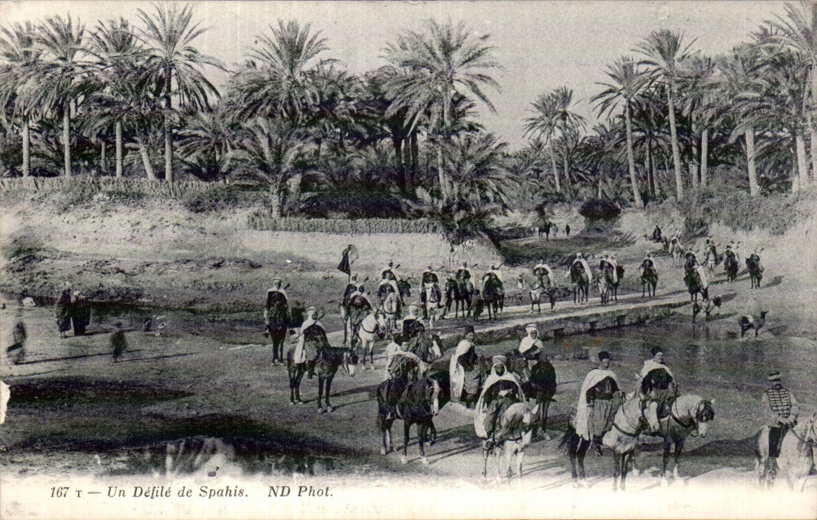 CPA Tunisie Un defile de spahis Militaria