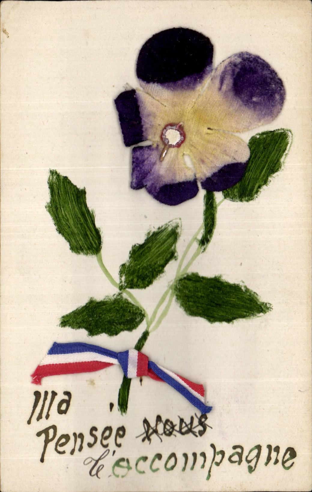 CPA Fantaisie Fleurs Une pensee vous accompagne