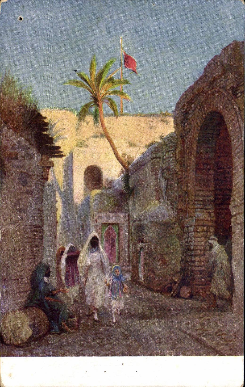 CPA Tunisie Rue et porte maure