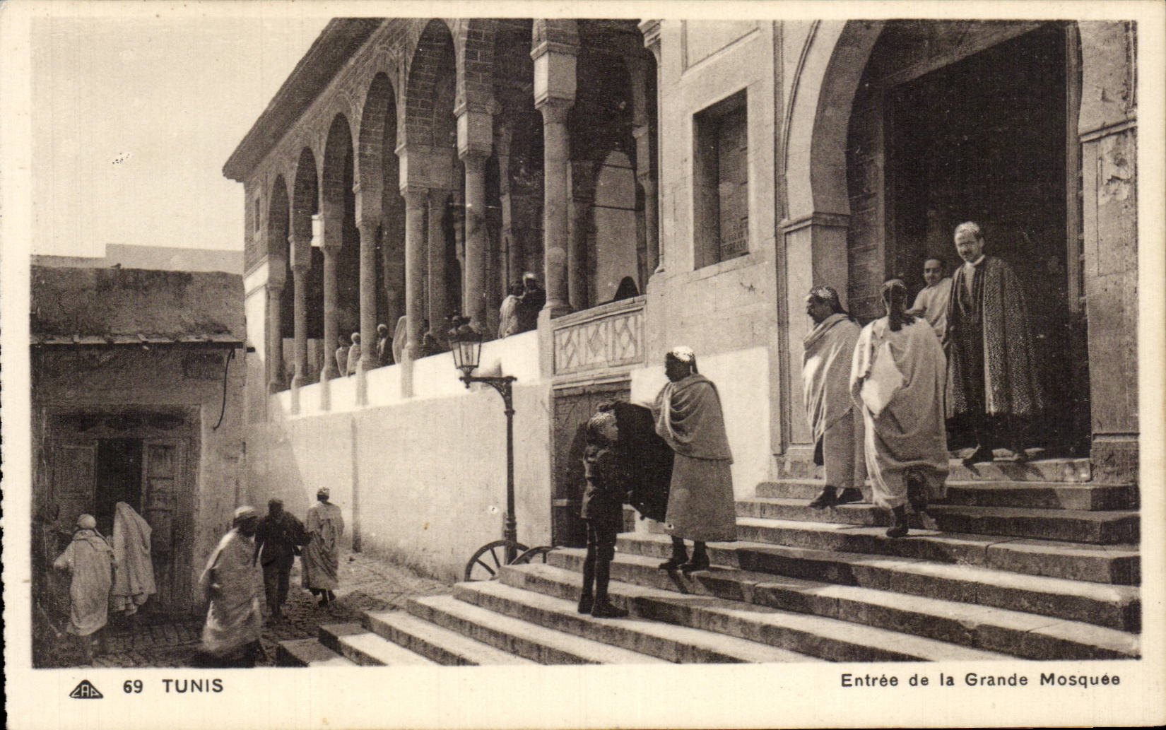 CPA Tunisie Tunis Entree de la grande mosquee