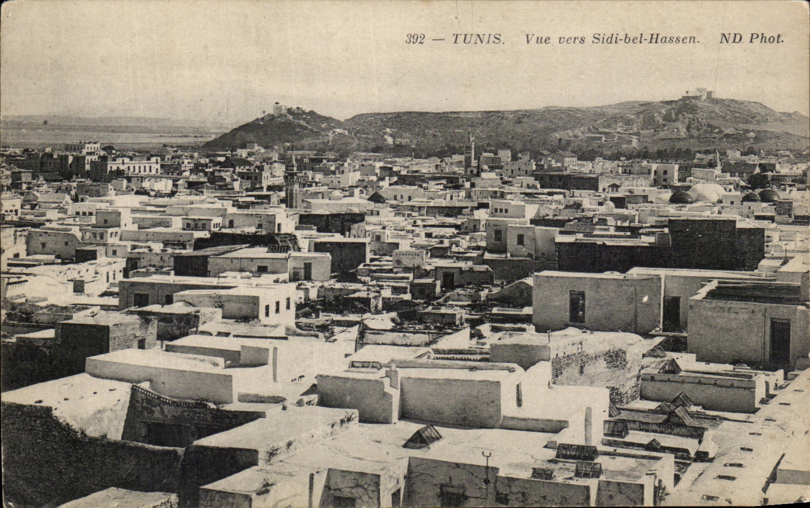 CPA Tunisie Tunis Vue vers Sidi bel Hussen