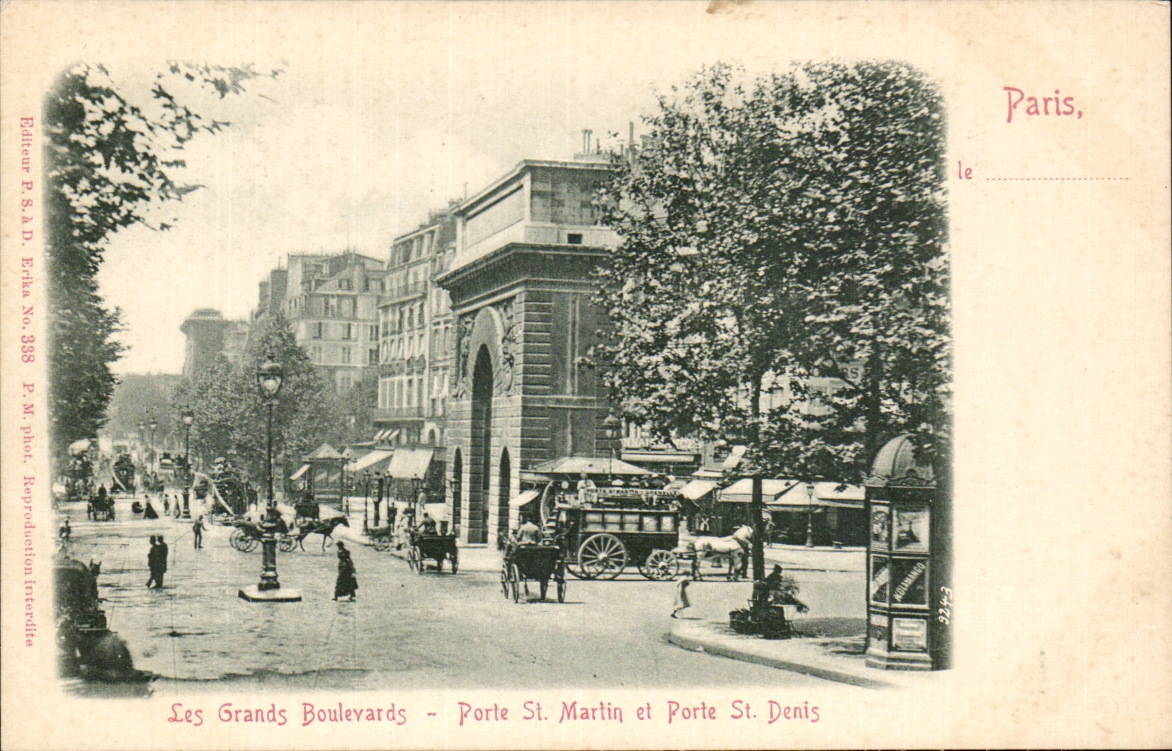 CPA Paris Les grands boulevards Porte St Martin et pote St Denis