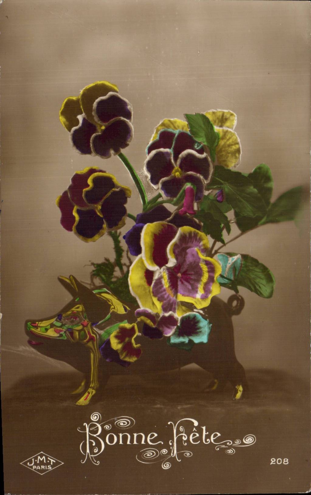 Fleurs Pensee - Pansy - Bonne Fete - CPA 