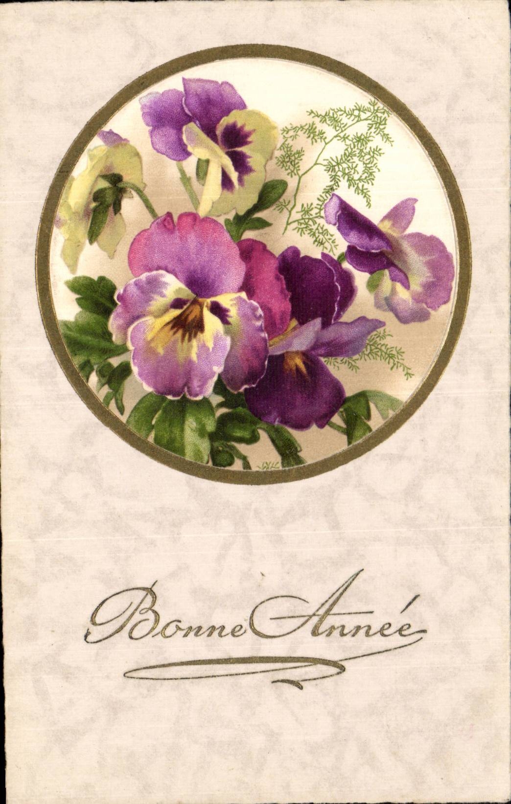 Fleurs Pensee - Pansy - Bonne Annee - CPA 