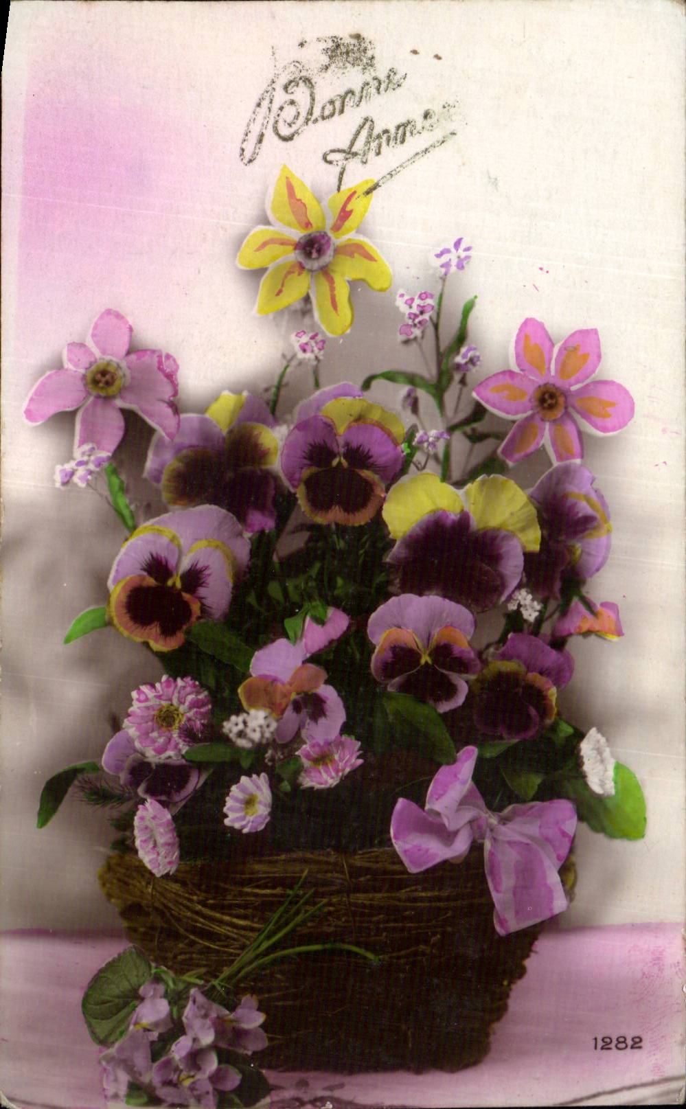 Fleurs Pensee - Pansy - Bonne Annee - CPA
