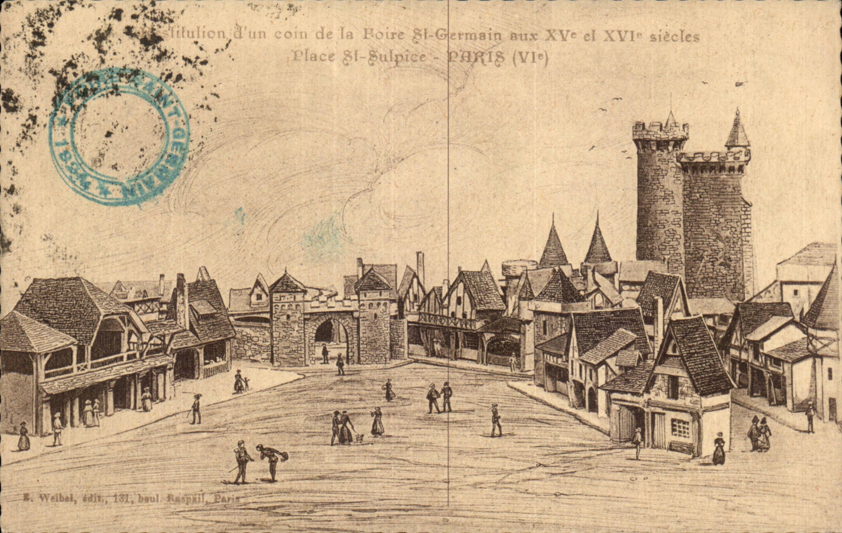 Paris - 6 - a Corner of the Fair German St to the XV and XVI century - Place St Sulpice - CPA