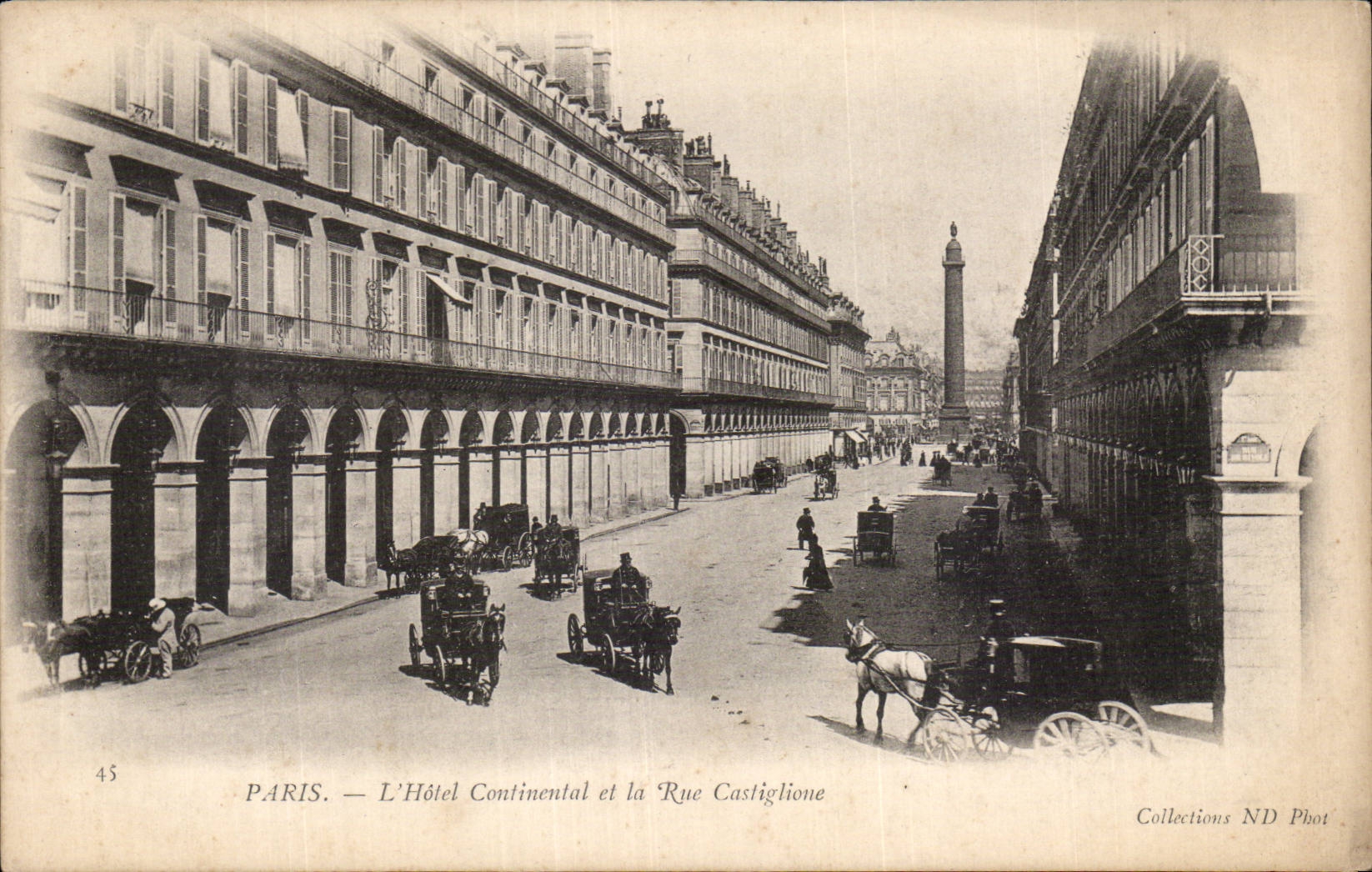 Paris - 1 - Street of Castiglione - Continental Hotel - CPA