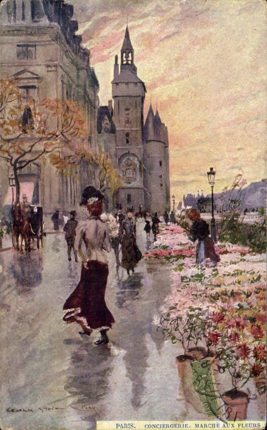 Paris - 1 - Caretaker's lodge - Market with the Flowers - CPA