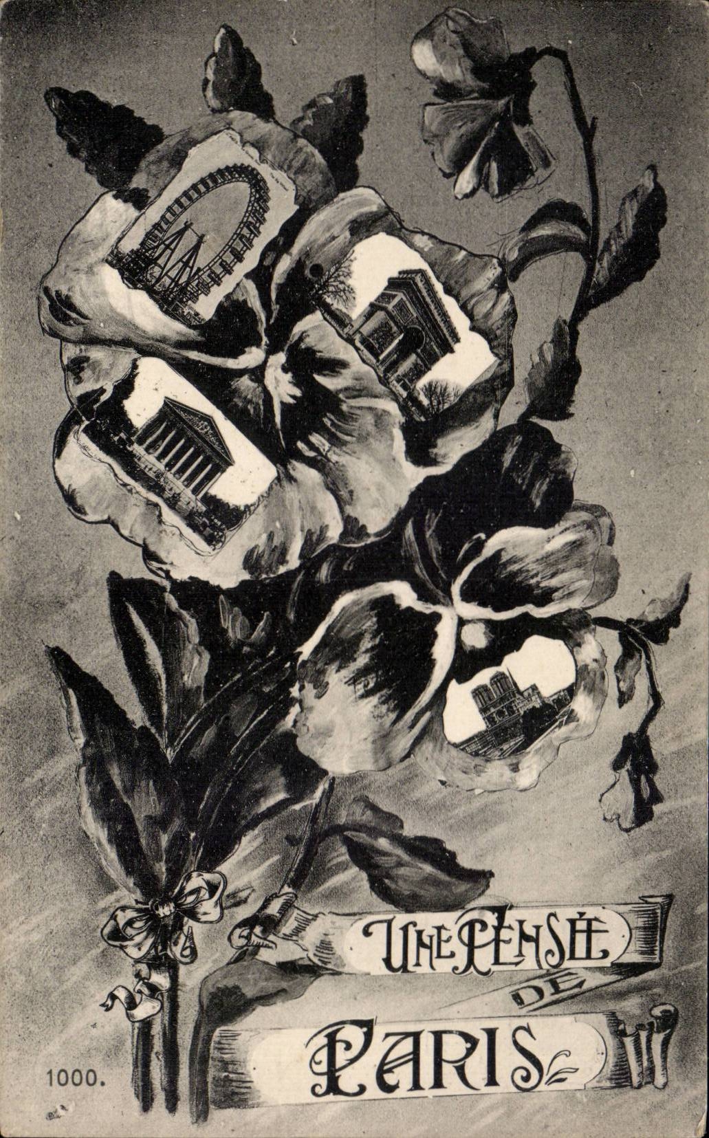 Paris - Souvenir - a Thought of Paris - CPA