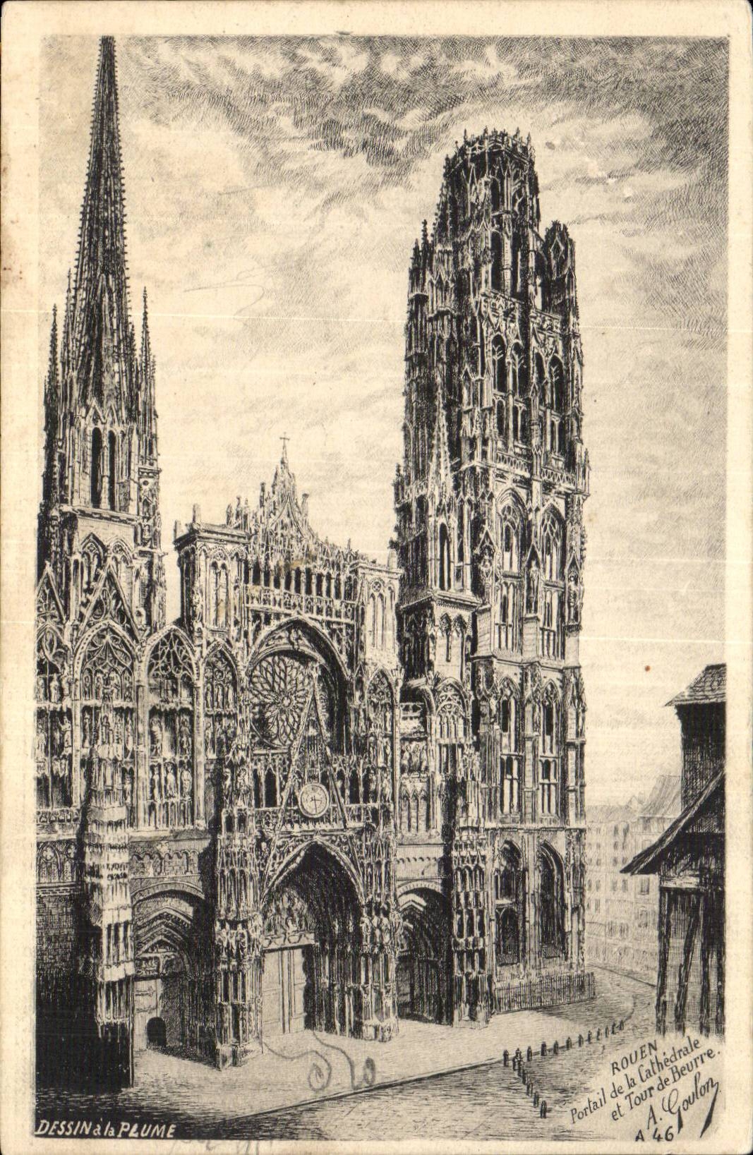CPA Rouen Gate of the cathedral and turn of butter