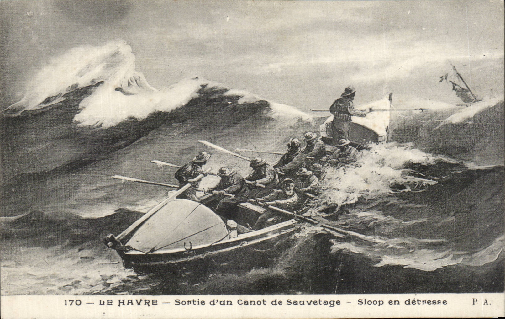 CPA Le Havre Left a lifeboat Slopp in distress