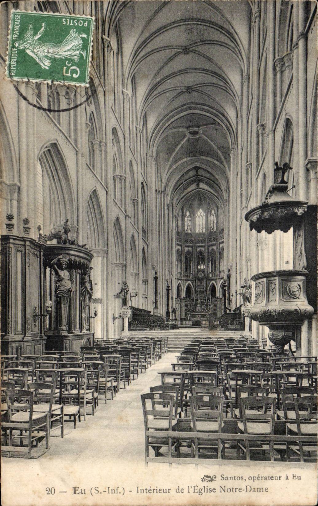 CPA Eu Interieur de l eglise Notre Dame
